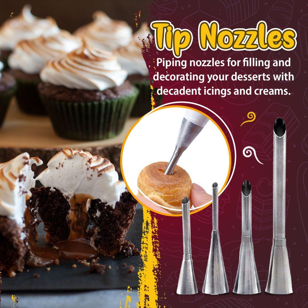 4pcs Cream Piping Tip Nozzles Kit