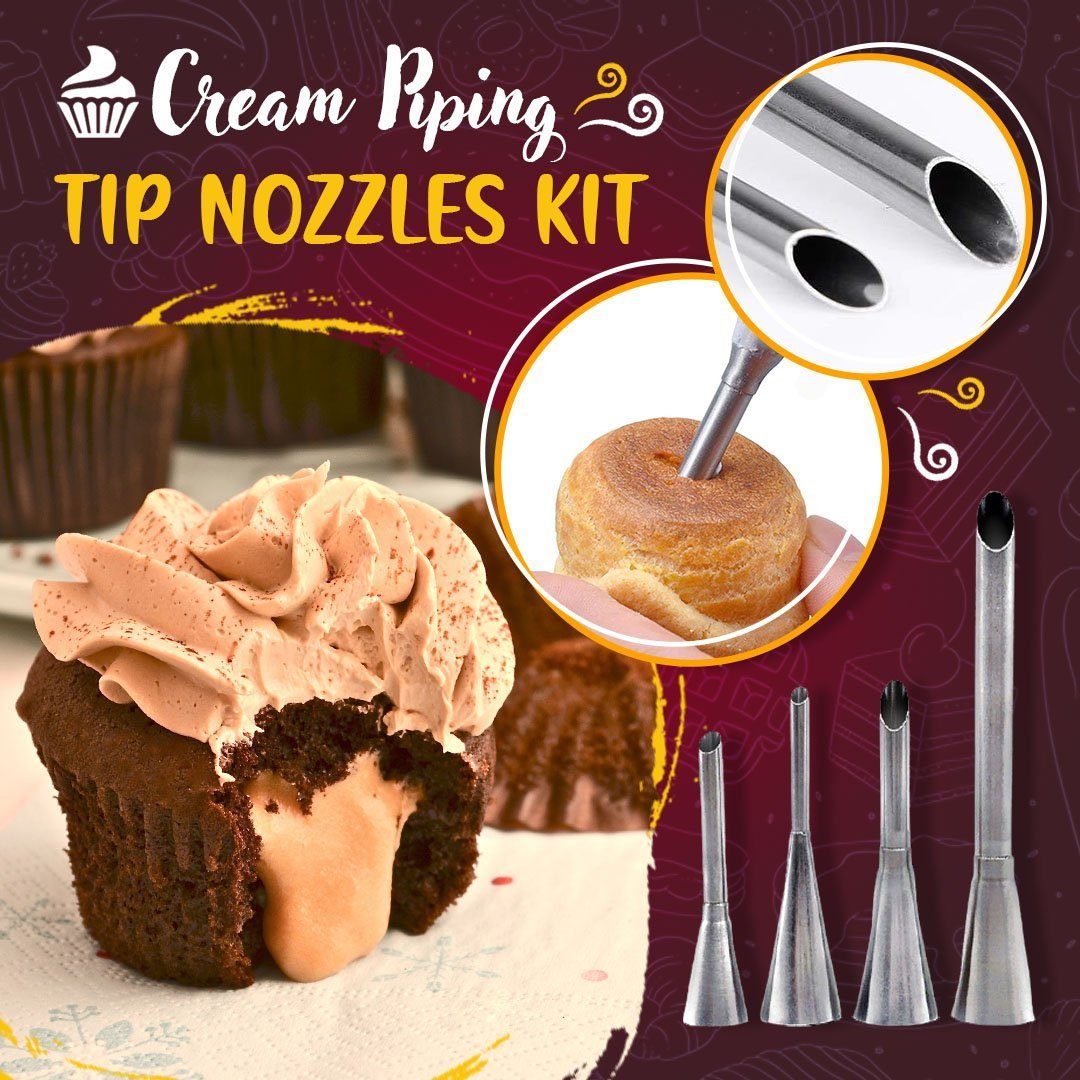 4pcs Cream Piping Tip Nozzles Kit