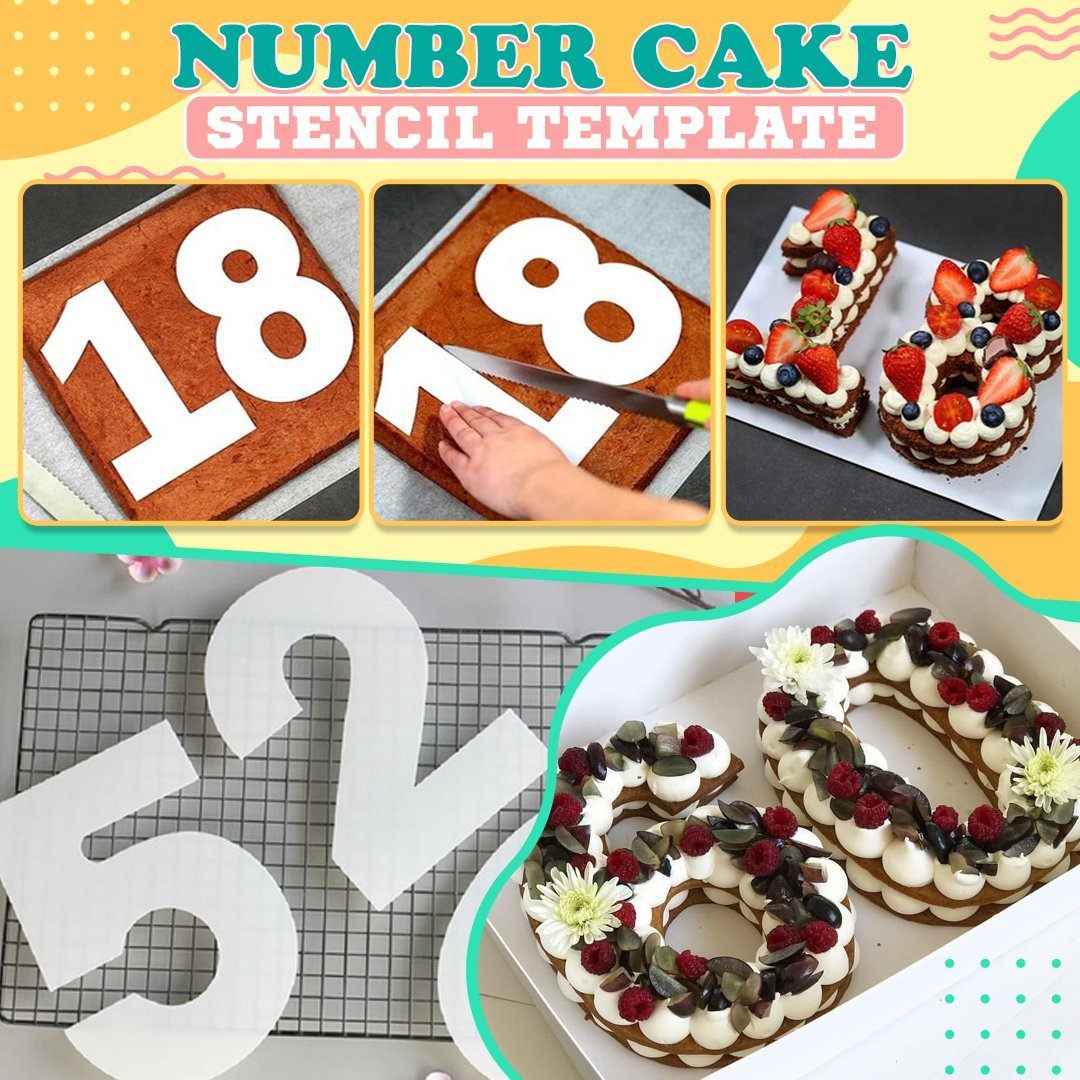 Number Cake Stencil Template