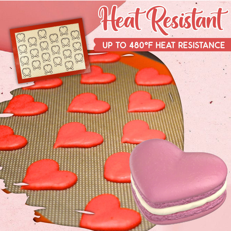 Heart Macaron Non-Stick Silicone Baking Sheet