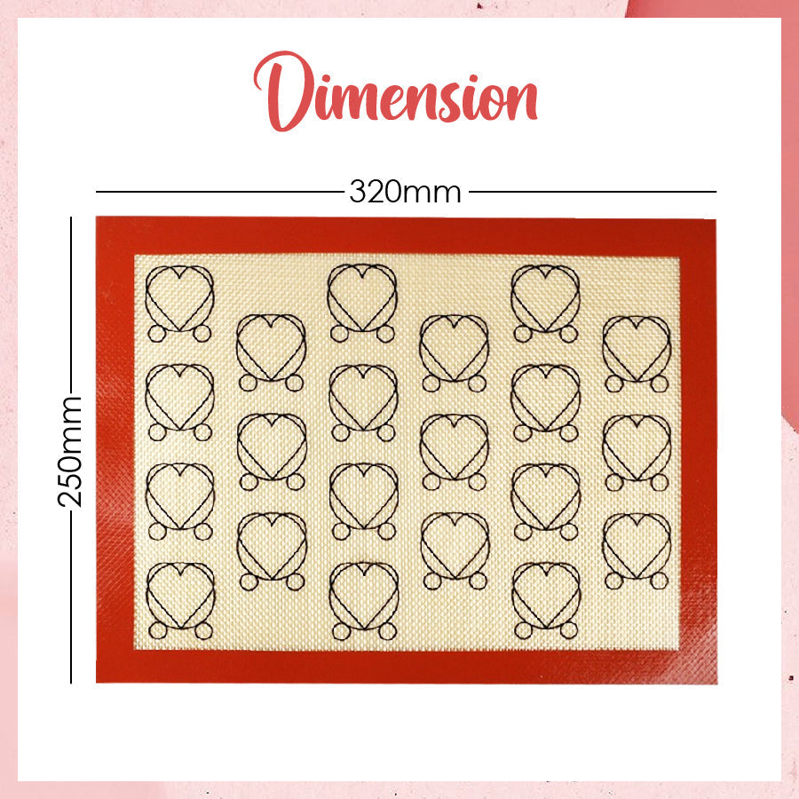 Heart Macaron Non-Stick Silicone Baking Sheet