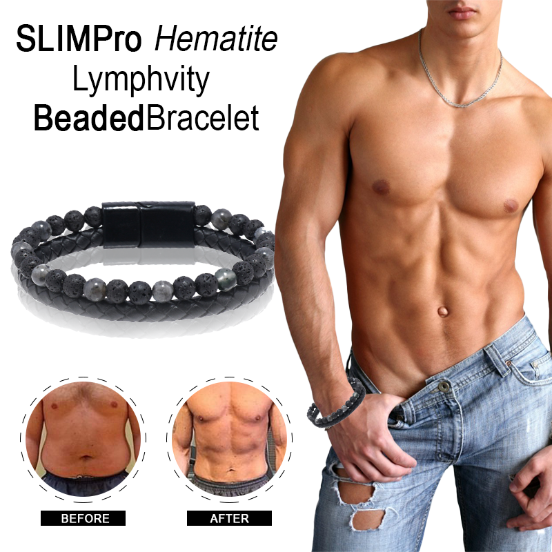 SLIMPro Hematite Lymphvity BeadedBracelet