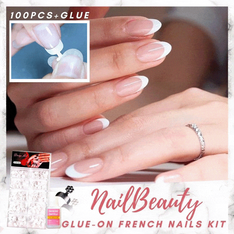 Glue-On French Nail Tips Kit