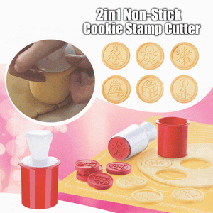 2in1 Non-Stick Cookie Stamp Cutter